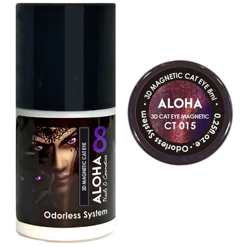 Aloha 8 ml / CT 015 – Μωβ-μαύρο 3D Magnetic Cat Eye