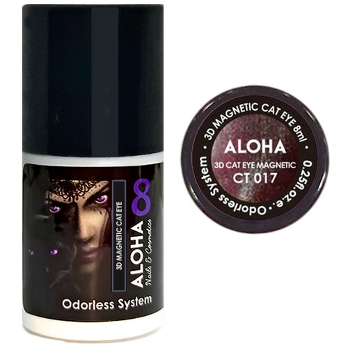 Aloha 8 ml / CT 017 – Καφέ μελιτζανί 3D Magnetic Cat Eye
