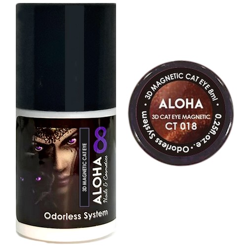 Aloha 8 ml / CT 018 – Καφέ-κόκκινο ζεστό 3D Magnetic Cat Eye