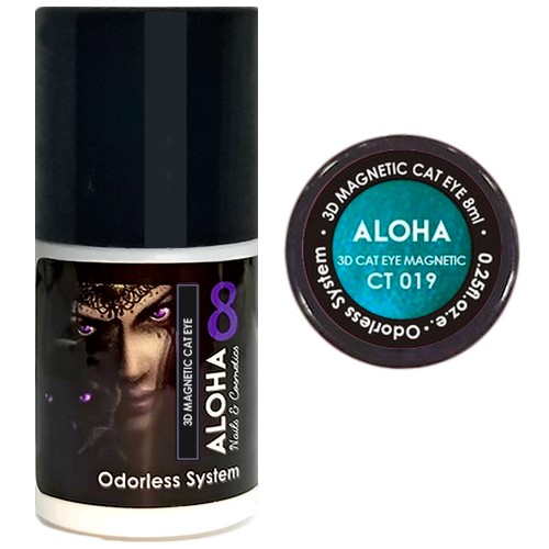 Aloha 8 ml / CT 019 – Τιρκουάζ 3D Magnetic Cat Eye
