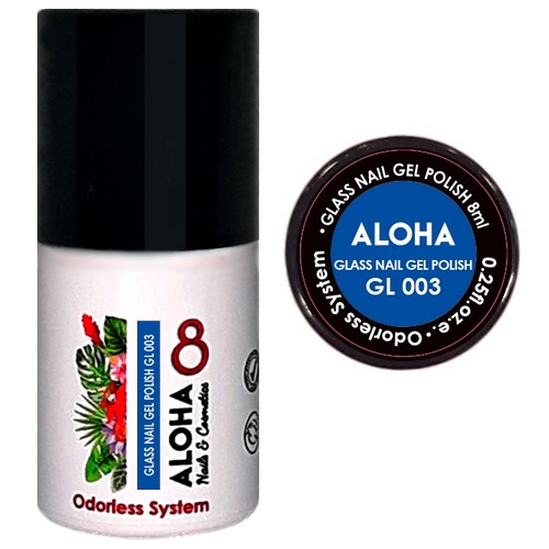 ALOHA 8ml – Glass Nail Gel Polish GL 003 / Χρώμα: Διάφανο Μπλε