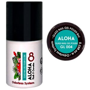 gl004 ALOHA 8ml – Glass Nail Gel Polish GL 004 / Χρώμα: Διάφανο Τιρκουάζ