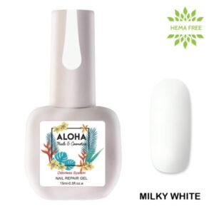 ALOHA 8ml – Nail Repair Gel / Rubber Base για θεραπεία νυχιών, ενισχυμένη με πρωτεΐνες – Χρώμα: Milky White