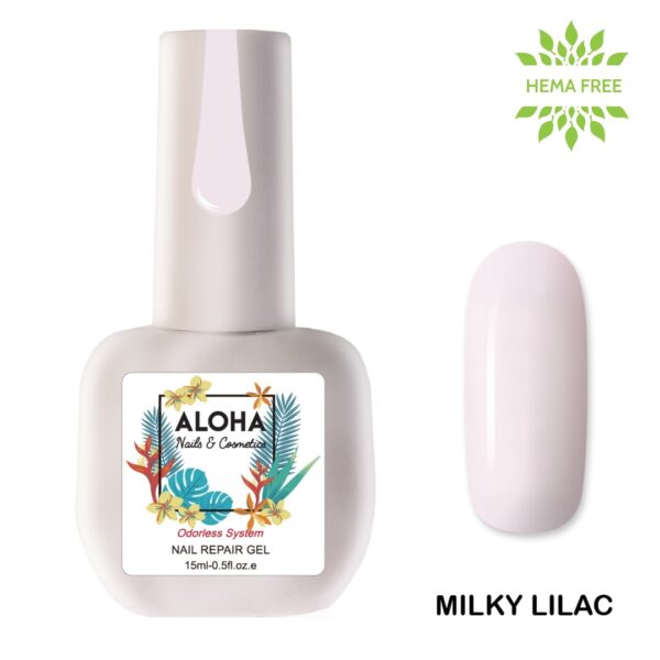 Aloha 15ml – Nail Repair Gel / Θεραπεία Ημιμόνιμου με πρωτεΐνες & χρώμα – Milky Lilac