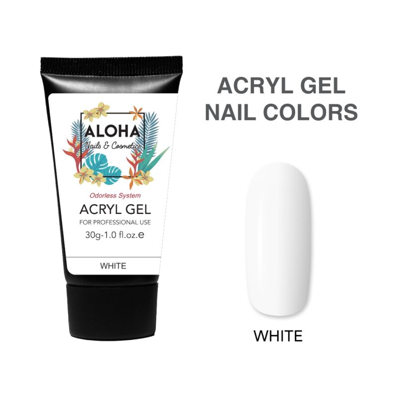 white Aloha Acryl Gel UV/LED 30 gr – White Builder (Λευκό)