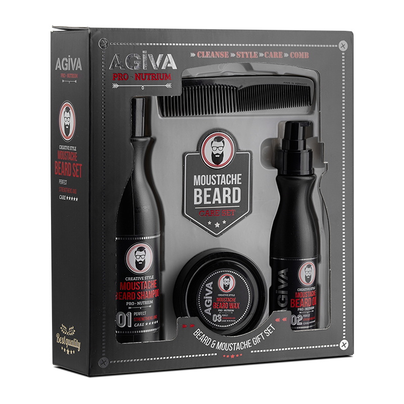 8698703025561 Agiva Beard & Moustache Gift Set