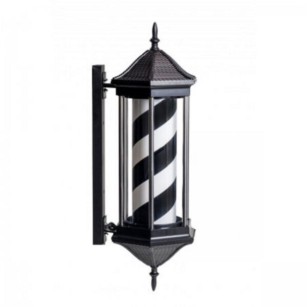 Barber Pole Icon Κουρείου Hexagon Black & White