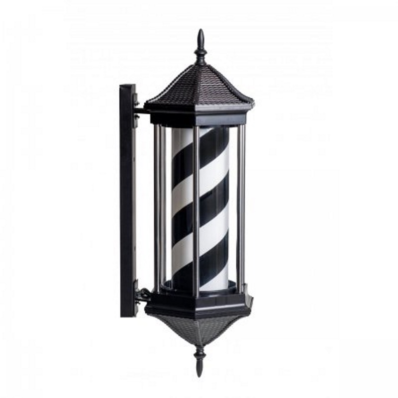 Barber Pole Icon Κουρείου Hexagon Black & White