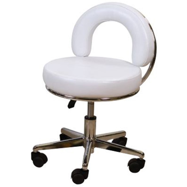 Επαγγελματικό Σκαμπό με πλάτη Λευκό 000832