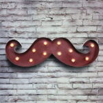 Φωτιζόμενο Διακοσμητικό Barber Moustache Light Vintage Rust