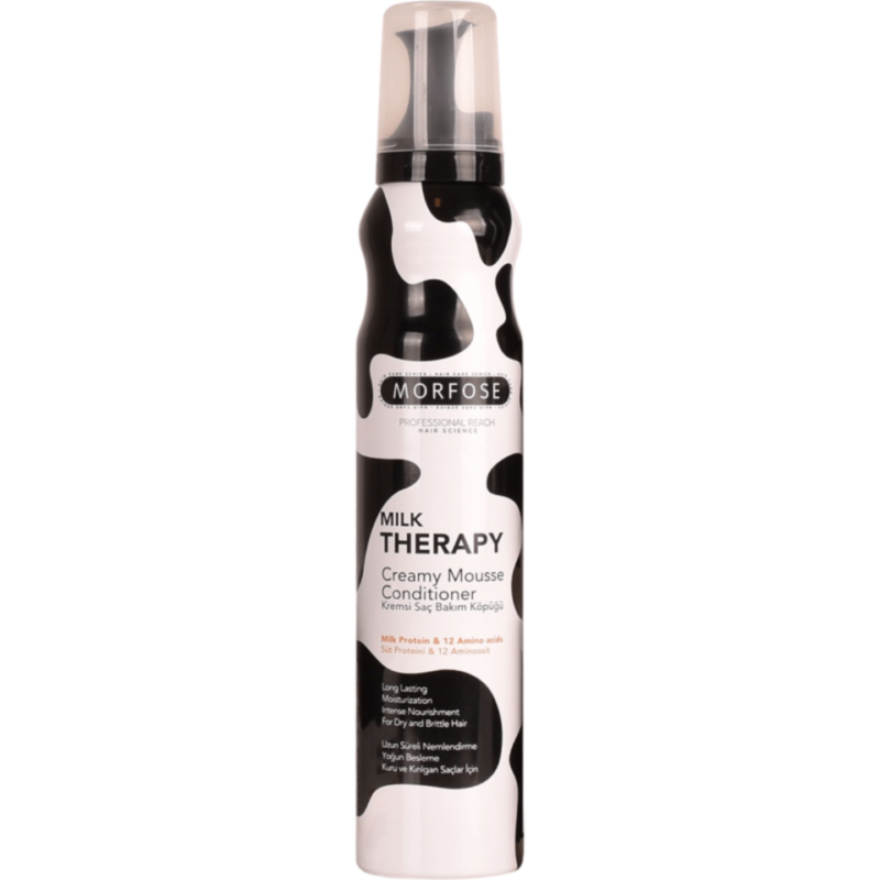 Morfose-Milk-Therapy-Creamy-Mousse-Conditioner-Afros-Malliwn Morfose Milk Therapy Creamy Hair Mousse Conditioner Αφρός Μαλλιών 200ml