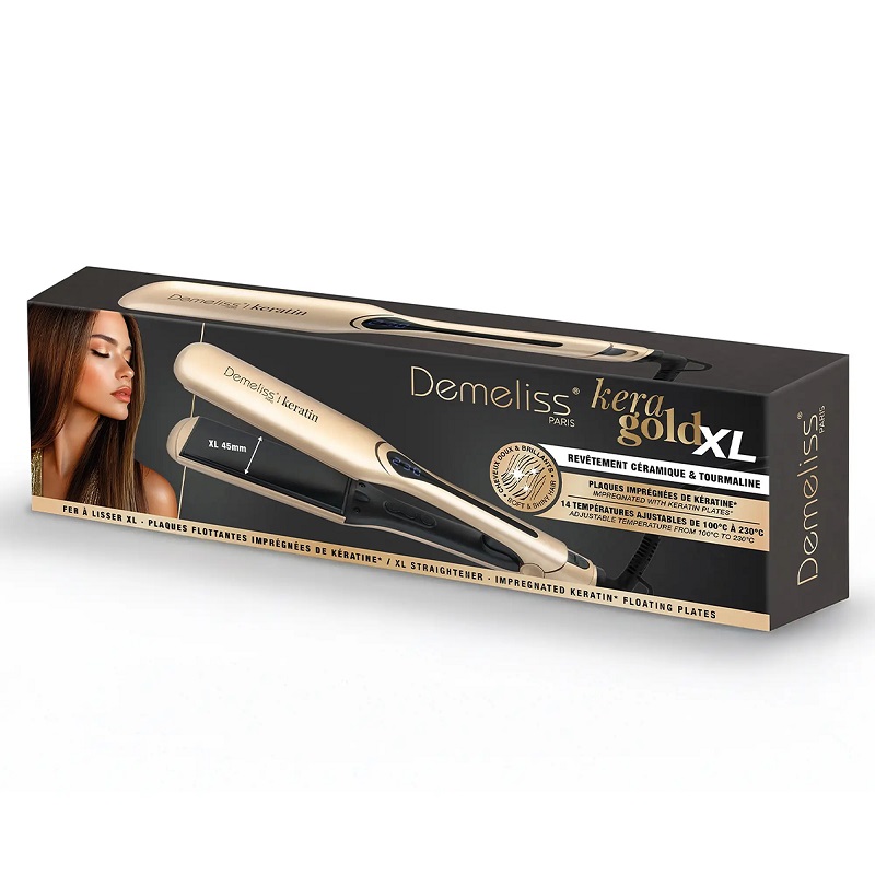 Demeliss KERA GOLD XL Πρέσα Μαλλιών Ψηφιακή 45mm