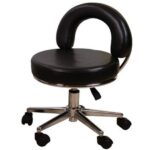 Επαγγελματικό Σκαμπό με πλάτη Μαύρο 000832