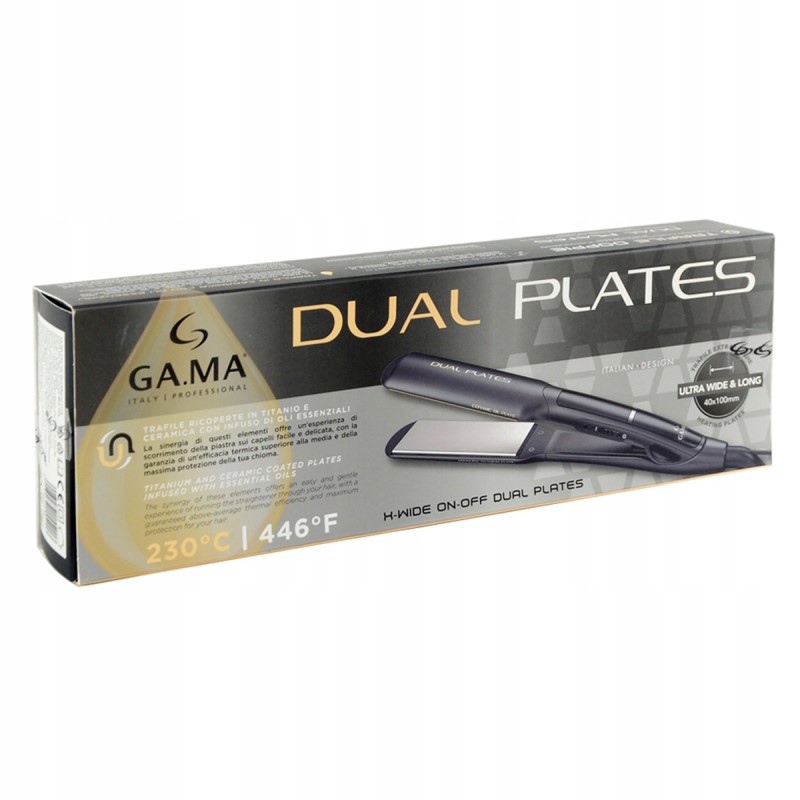 GA.MA Dual Plates Πρέσα Μαλλιών Φαρδιά με Κεραμικές και Τιτανίου Πλάκες GI3034