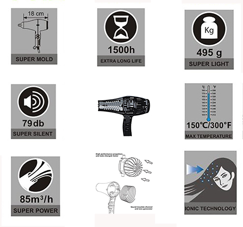 jrl-phantom-3400b-pistolaki-malliwn-1900-watt-i JRL Phantom 3400b Πιστολάκι Μαλλιών 1900 Watt