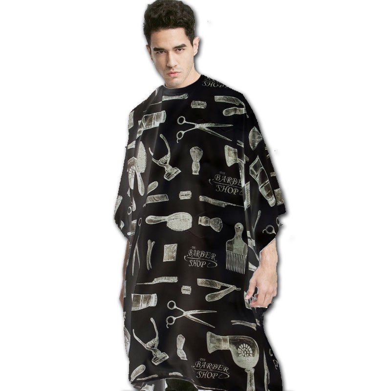 Μπέρτα Κουρέματος Barber Shop Σατέν Μαύρη