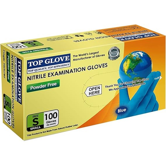 Top Glove Γάντια Νιτριλίου χωρίς πούδρα Μπλε