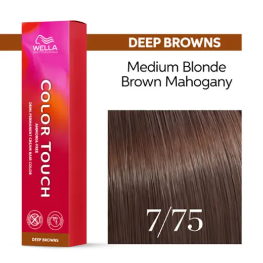 Wella Professionals Color Touch Deep Browns Reds 7/75 Ξανθό Καφέ Μαονί 60ml