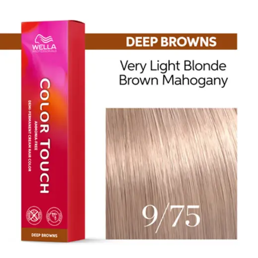 Wella Professionals Color Touch Deep Browns 9/75 Πολύ Ανοιχτό Ξανθό Καφέ Μαόνι 60ml