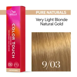 Wella Professionals Color Touch Pure Naturals 9/03 Ξανθό Πολύ Ανοιχτό Φυσικό Χρυσό 60ml