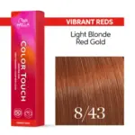 Wella Professionals Color Touch Vibrant Reds 8/43 Ξανθό Ανοιχτό Κόκκινο Χρυσό 60ml