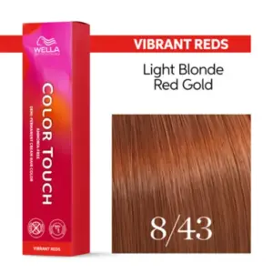 Wella Professionals Color Touch Vibrant Reds 8/43 Ξανθό Ανοιχτό Κόκκινο Χρυσό 60ml