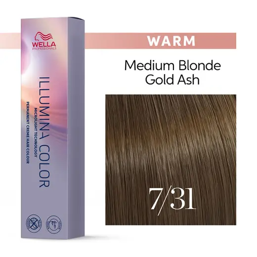 Wella Professionals Illumina Color Warm 7/31 Μεσαίο Χρυσό Ξανθό Σαντρέ 60ml