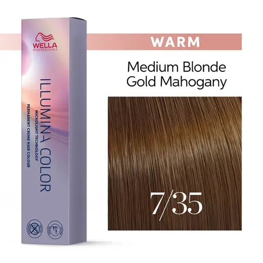 Wella Professionals Illumina Color Warm 7/35 Μεσαίο Ξανθό Μαονί Χρυσό 60ml