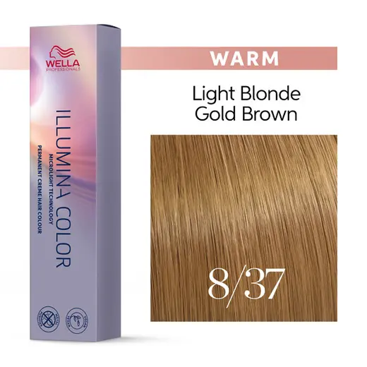 Wella Professionals Illumina Color Warm 8/37 Ξανθό Ανοιχτό Χρυσό Καφέ 60ml