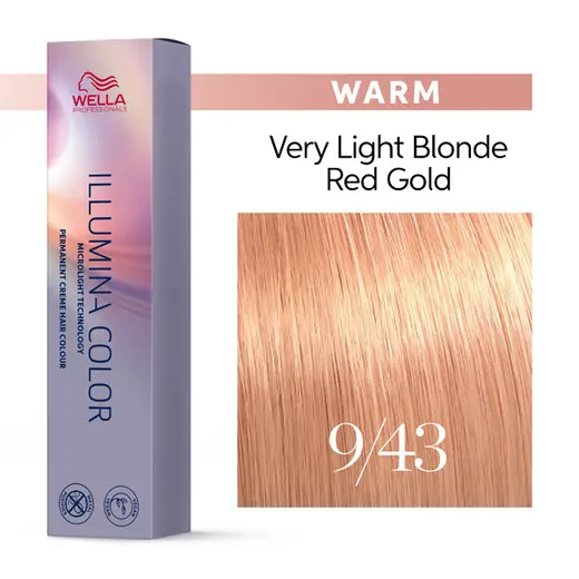 Wella Professionals Illumina Color Warm 9/43 Ξανθό Πολύ Ανοιχτό Κόκκινο Χρυσό 60ml